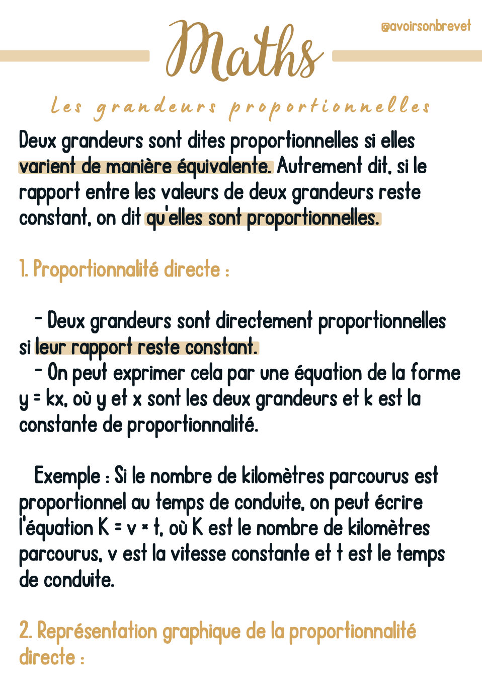 Les grandeurs proportionnelles