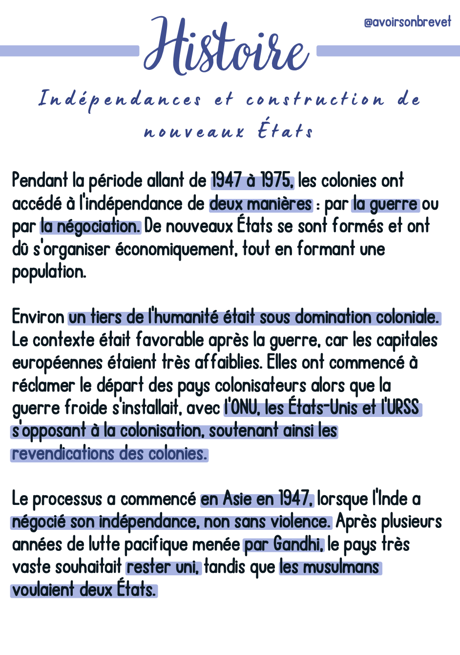 Indépendances et construction de nouveaux États